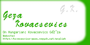 geza kovacsevics business card